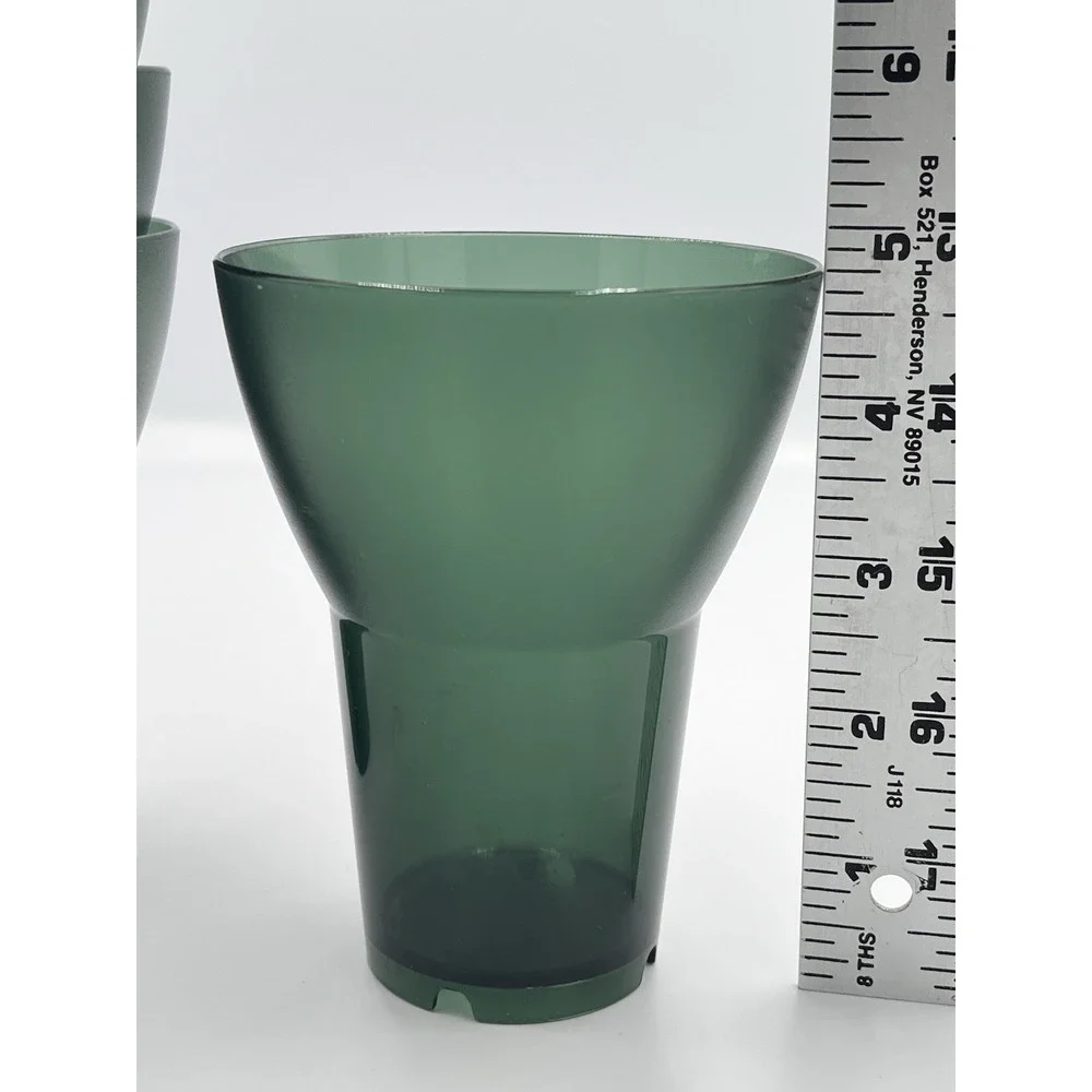 Ikea Flared Acrylic Tumblers Sola Stacking Cups SET 6 Smoke Green Deco Modern‎
